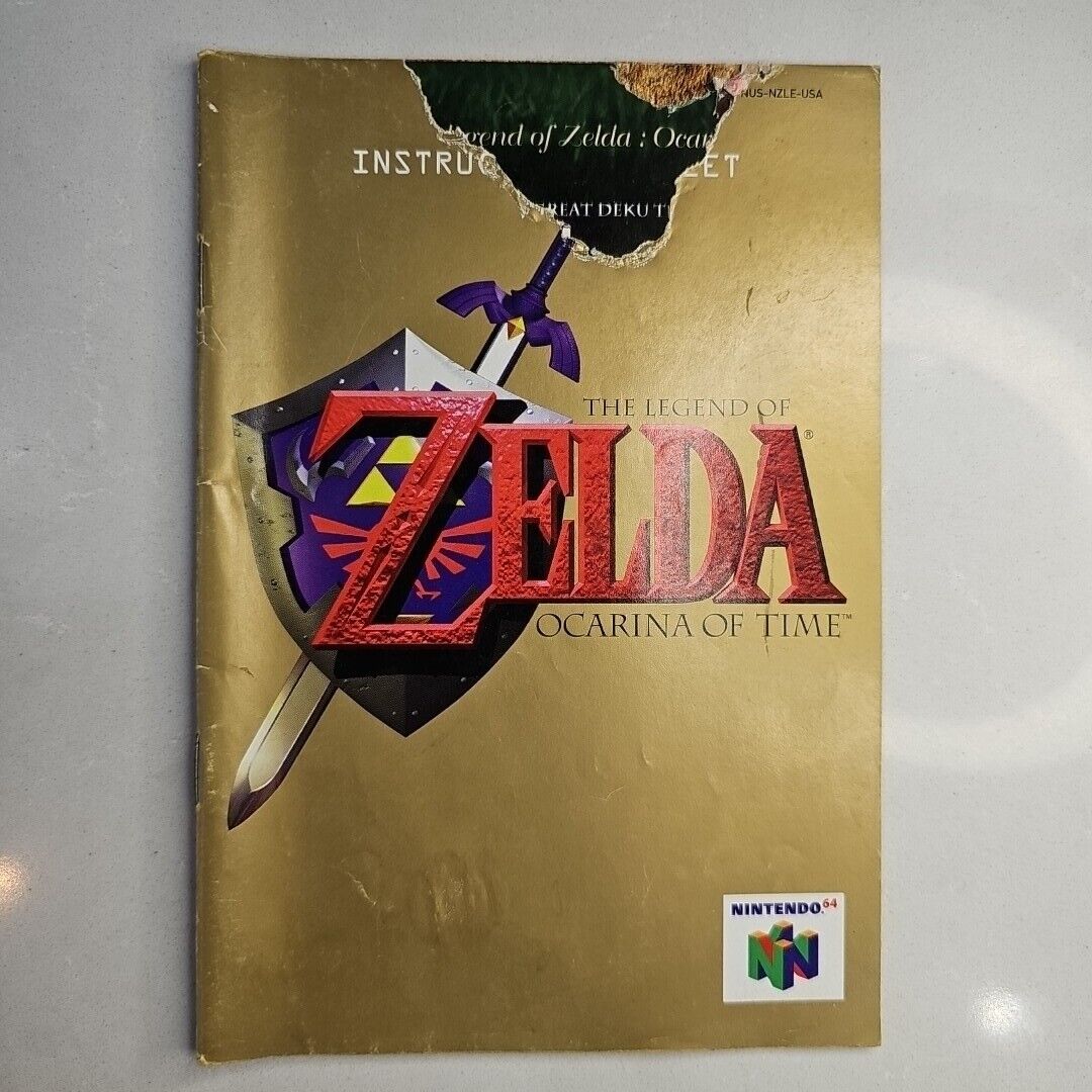 Legend Of Zelda Ocarina Of Time Nintendo 64 1998 N64 w/ Manual Tested Save Works