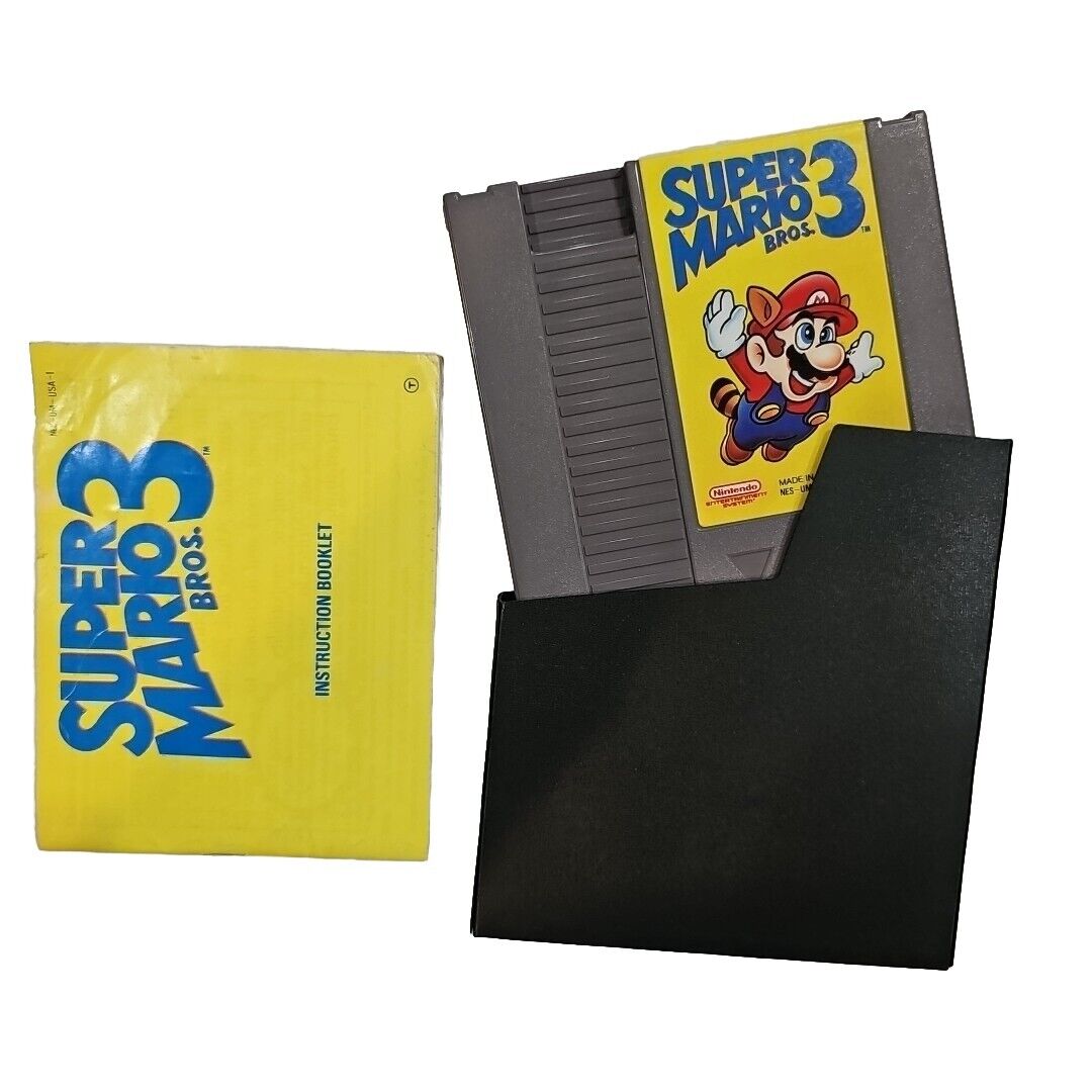 Super Mario Bros. 3 (Nintendo NES) Game Sleeve and Manual