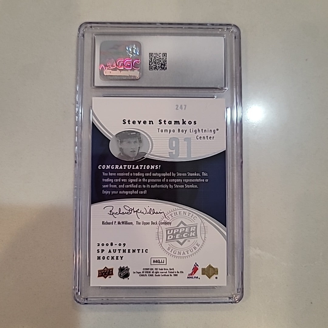 STEVEN STAMKOS 2008 SP AUTHENTIC ROOKIE FUTURE WATCH AUTO #247 Mint 9