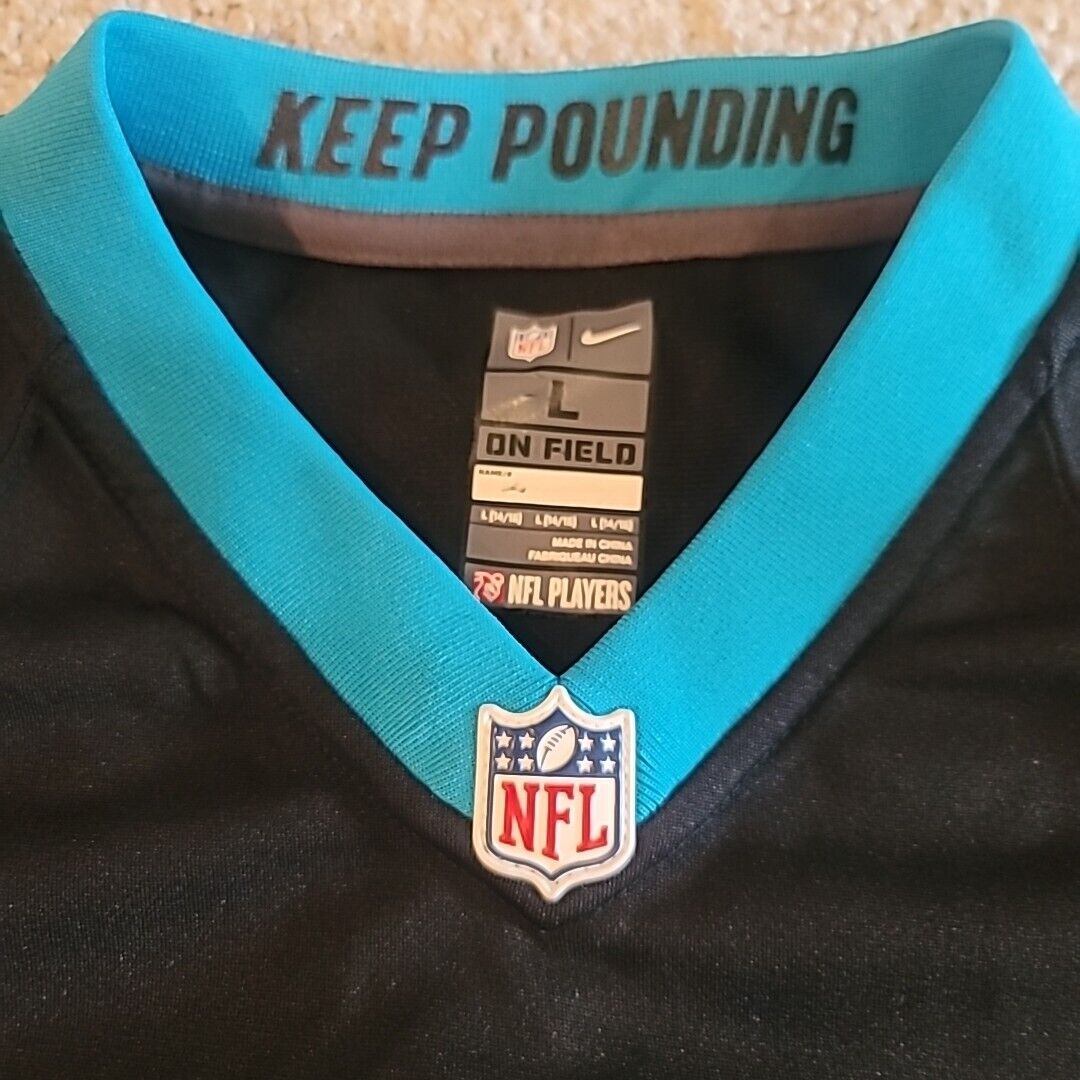 Cam Newton #1 Carolina Panthers Youth L Black Nike Football Jersey NFL