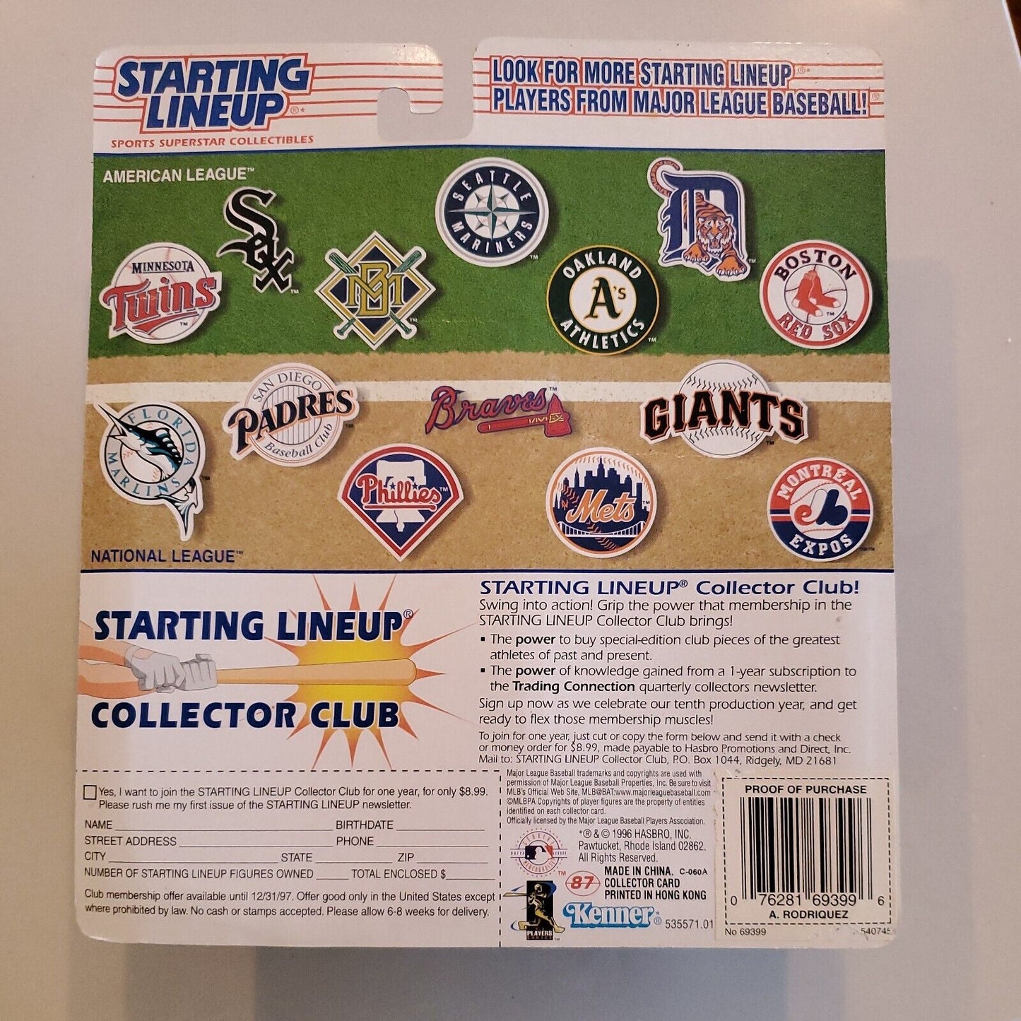 1997 STARTING LINEUP - SLU - MLB - ALEX RODRIGUEZ - SEATTLE MARINERS - EXTENDED