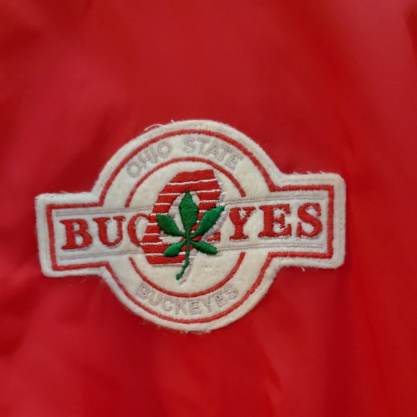 Vintage Ohio State Buckeyes Red Auburn Sportswear Satin Jacket Chalk Line XL vtg