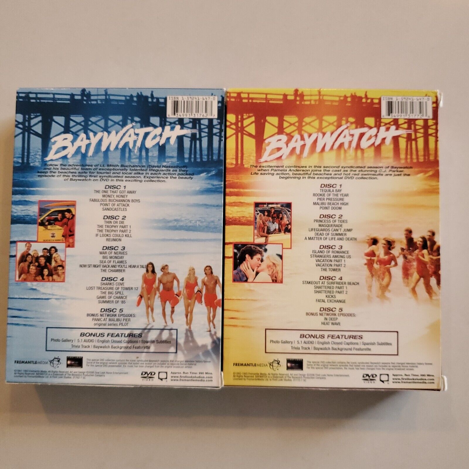 Baywatch - Season 1 and 2 (DVD, 2006) 10 DVDs Total CIB