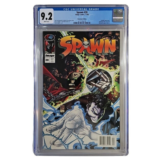 Spawn #20 Newsstand Variant CGC 9.2  Newsprint Paper 1994 Image Comics New Slab