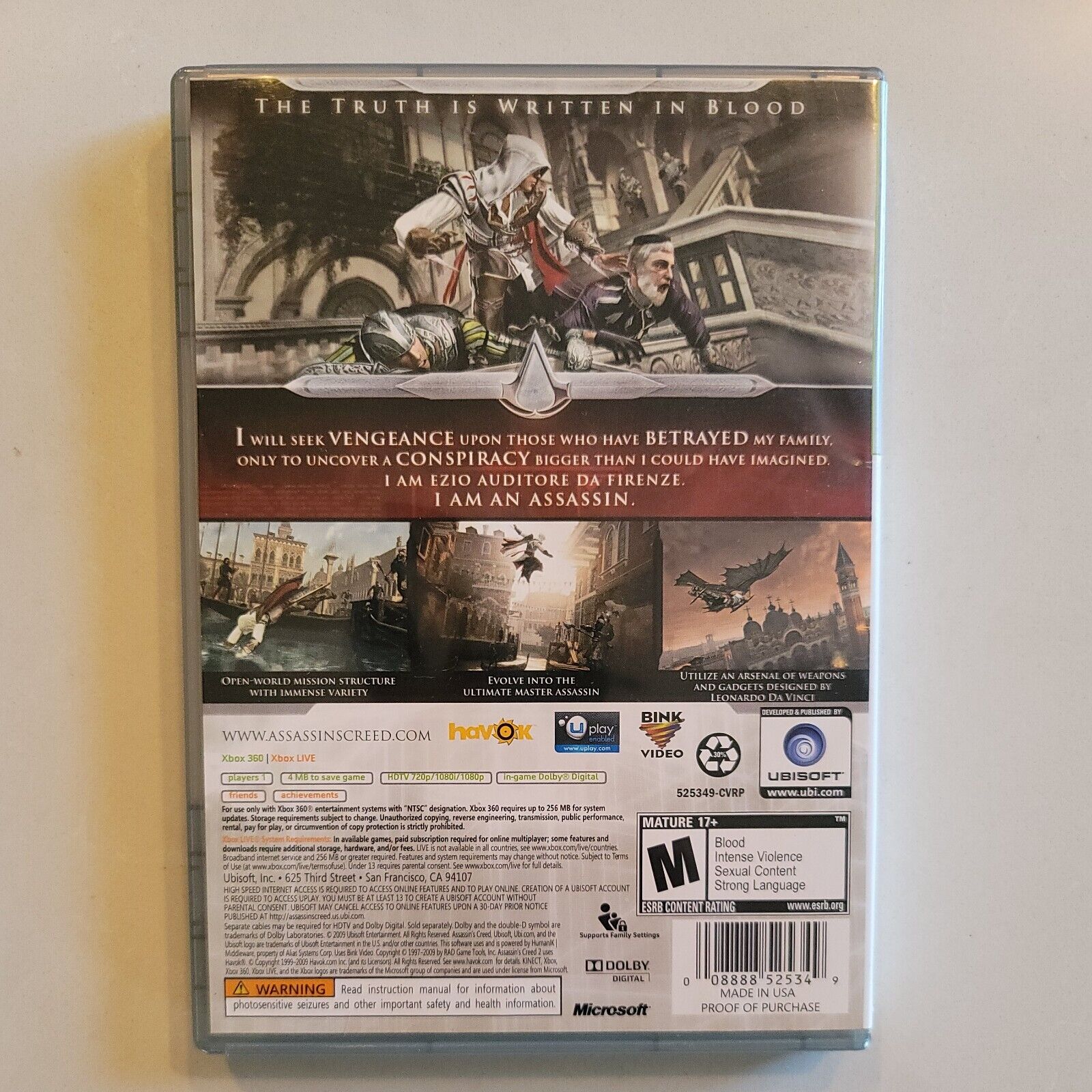 Assassin's Creed II 2 (Microsoft Xbox 360 Game) Complete with Manual CIB BB3