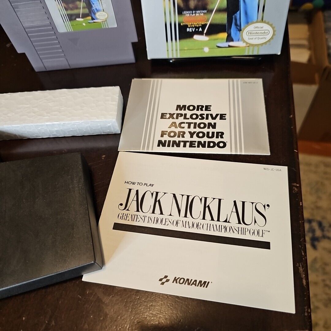 Jack Nicklaus' Greatest 18 Holes Major Championship Golf NES CIB Complete NM