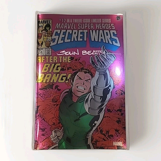 Marvel Super-Heroes Secret Wars #12 Facsimile Foil Signed By John Beatty COA