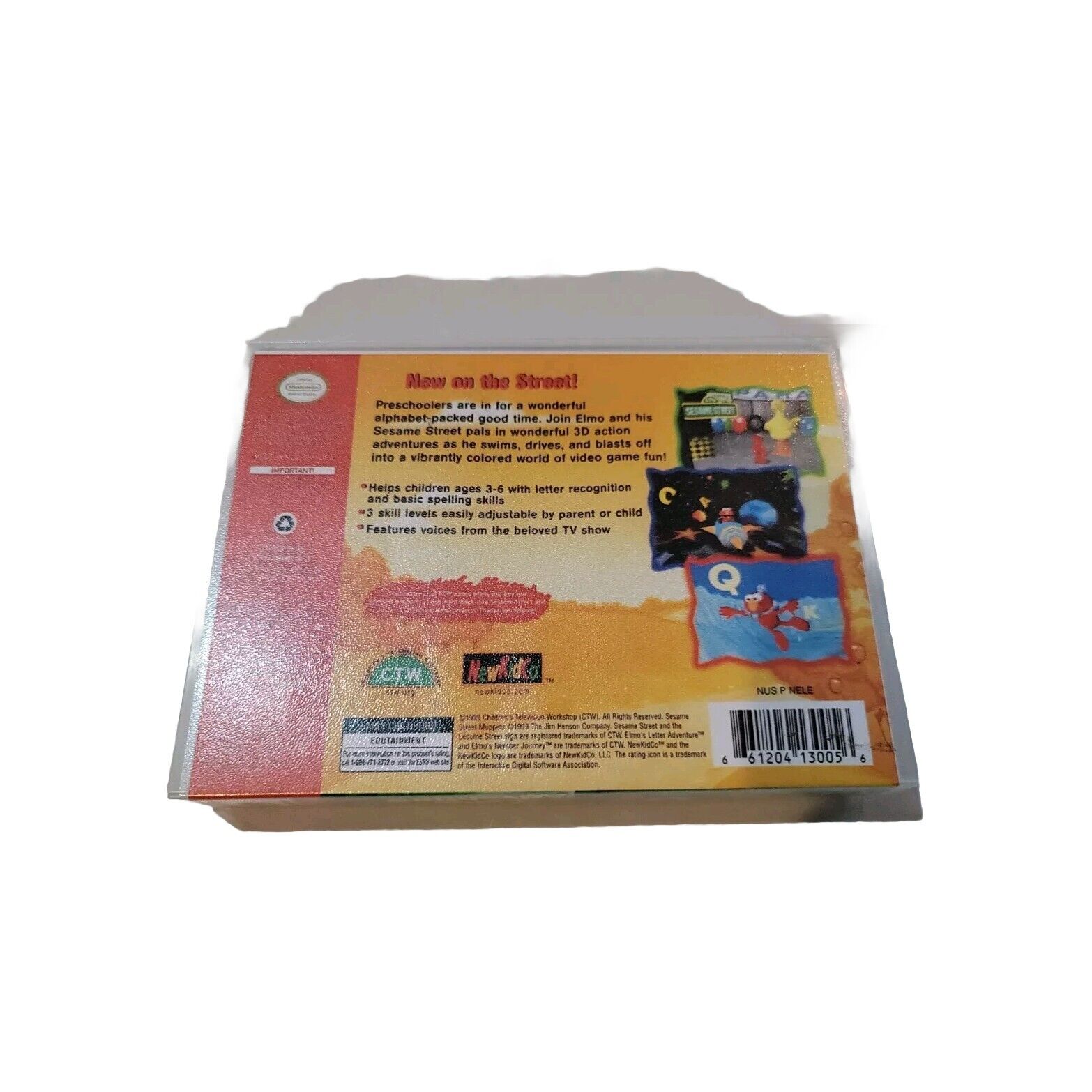 Sesame Street: Elmo's Letter Adventure (Nintendo 64, 1999) With Game Box