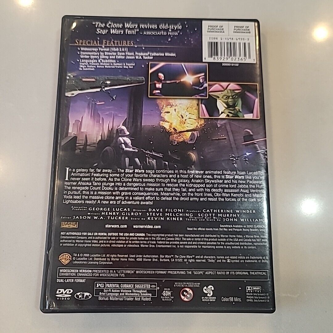 Star Wars The Clone Wars Movie Digitally Mastered THX (No Inserts)