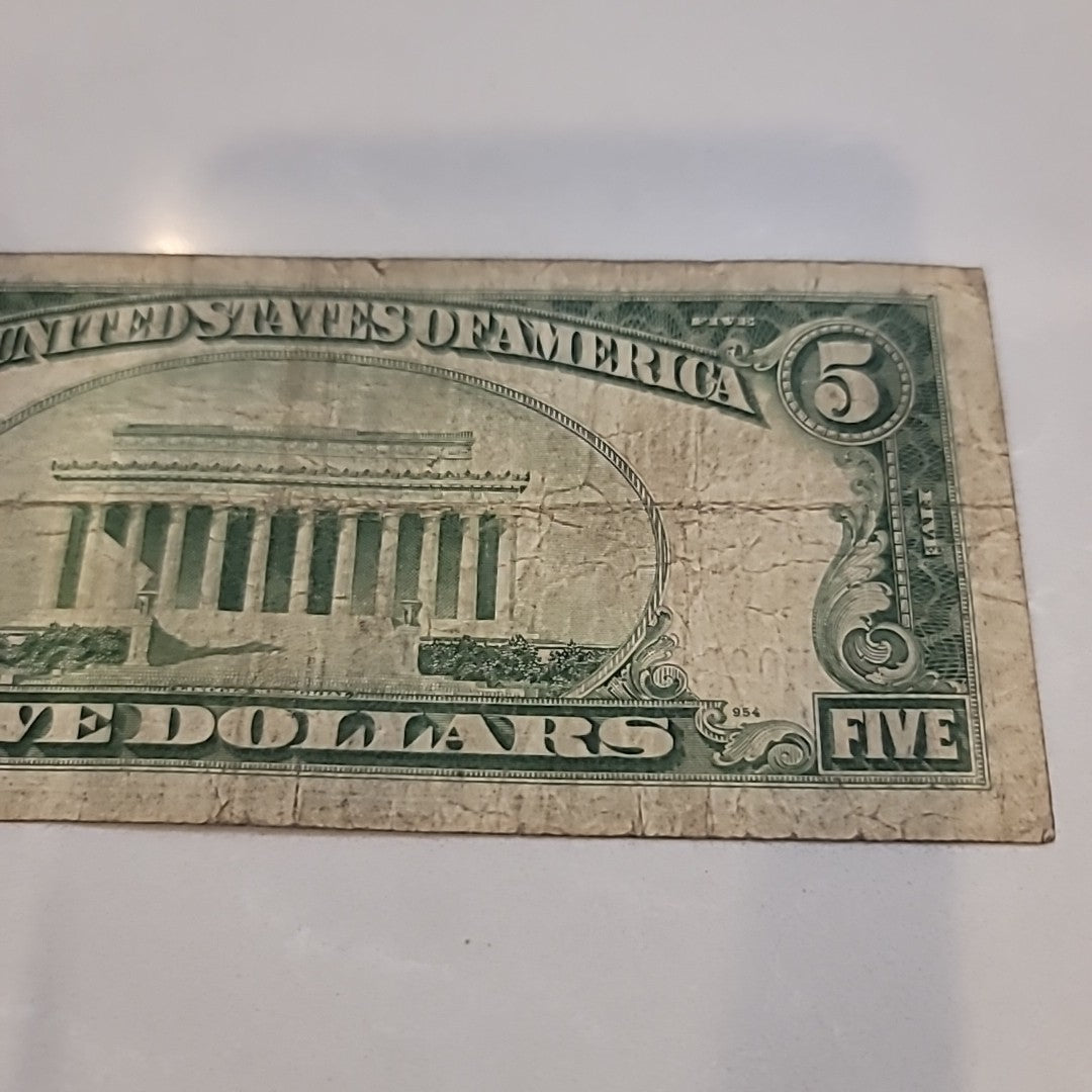 Series 1928F $5 Dollar Bill Legal Tender Red Seal Note.Very Rare!!