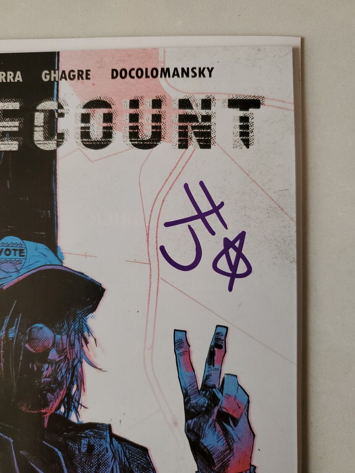 Recount #1 2nd Print - Scout Comics NM AUTOGRAPHED Signed Hedrick