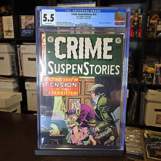 CRIME SUSPENSTORIES #14 CGC 5.5 EC COMICS 1952 JOHNY CRAIG COVER-PRE CODE HORROR