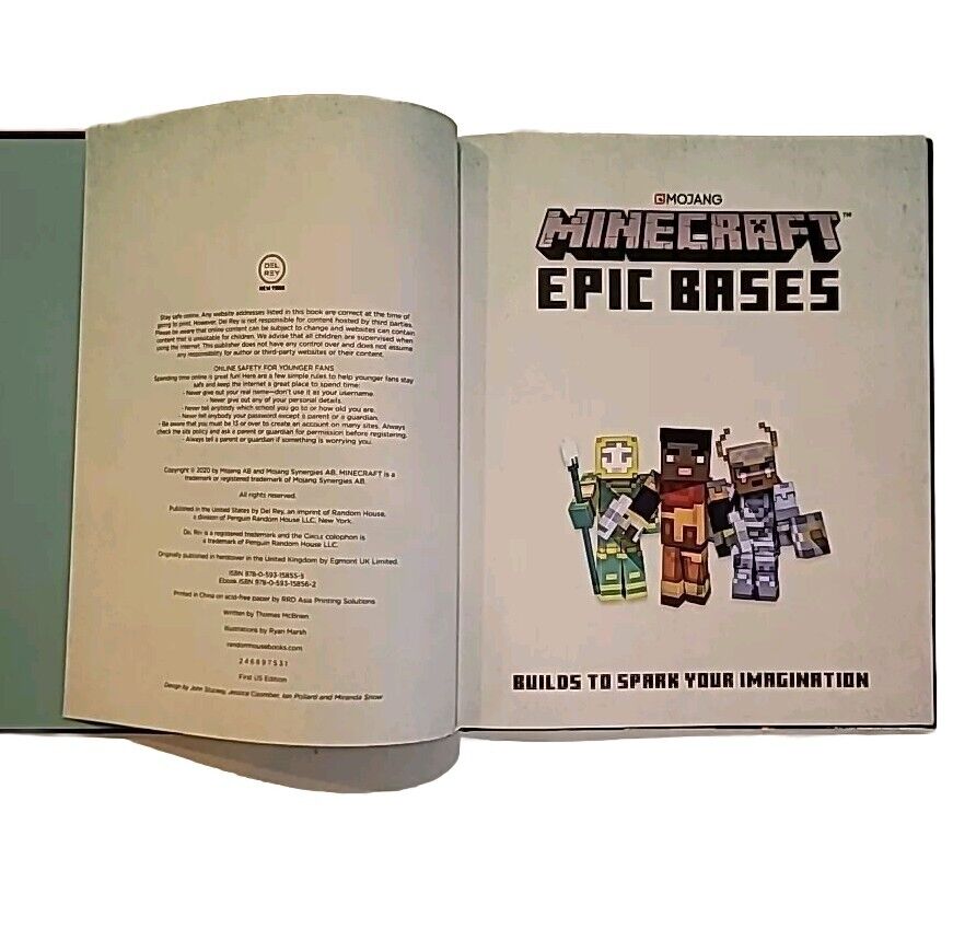 Minecraft Epic Bases Book Mojang Hardcover First Edition Printing Official Guide