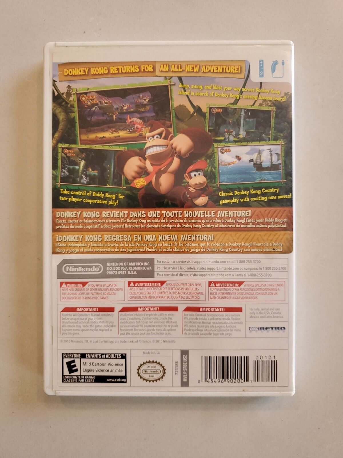 Nintendo Donkey Kong Country Returns (Nintendo Wii, 2010) No Manual