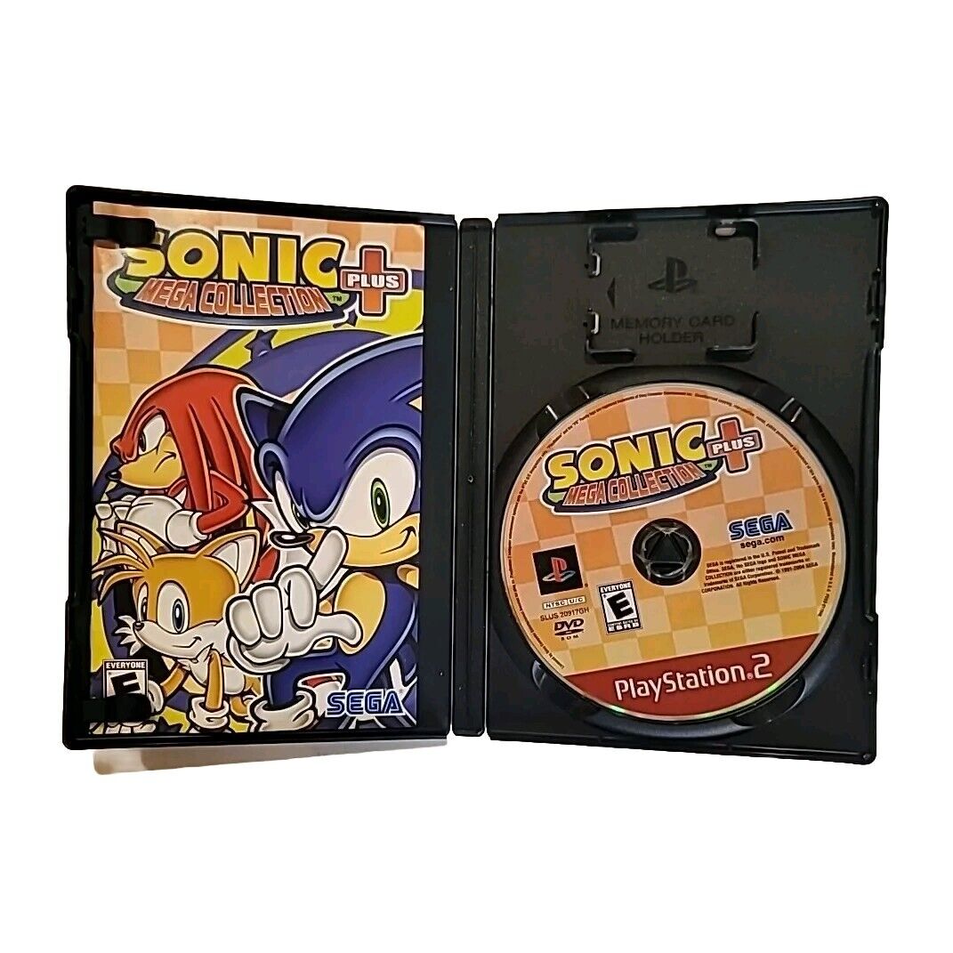 "SONIC MEGA COLLECTION +" PS2 PlayStation 2 video game complete w/ case & manual