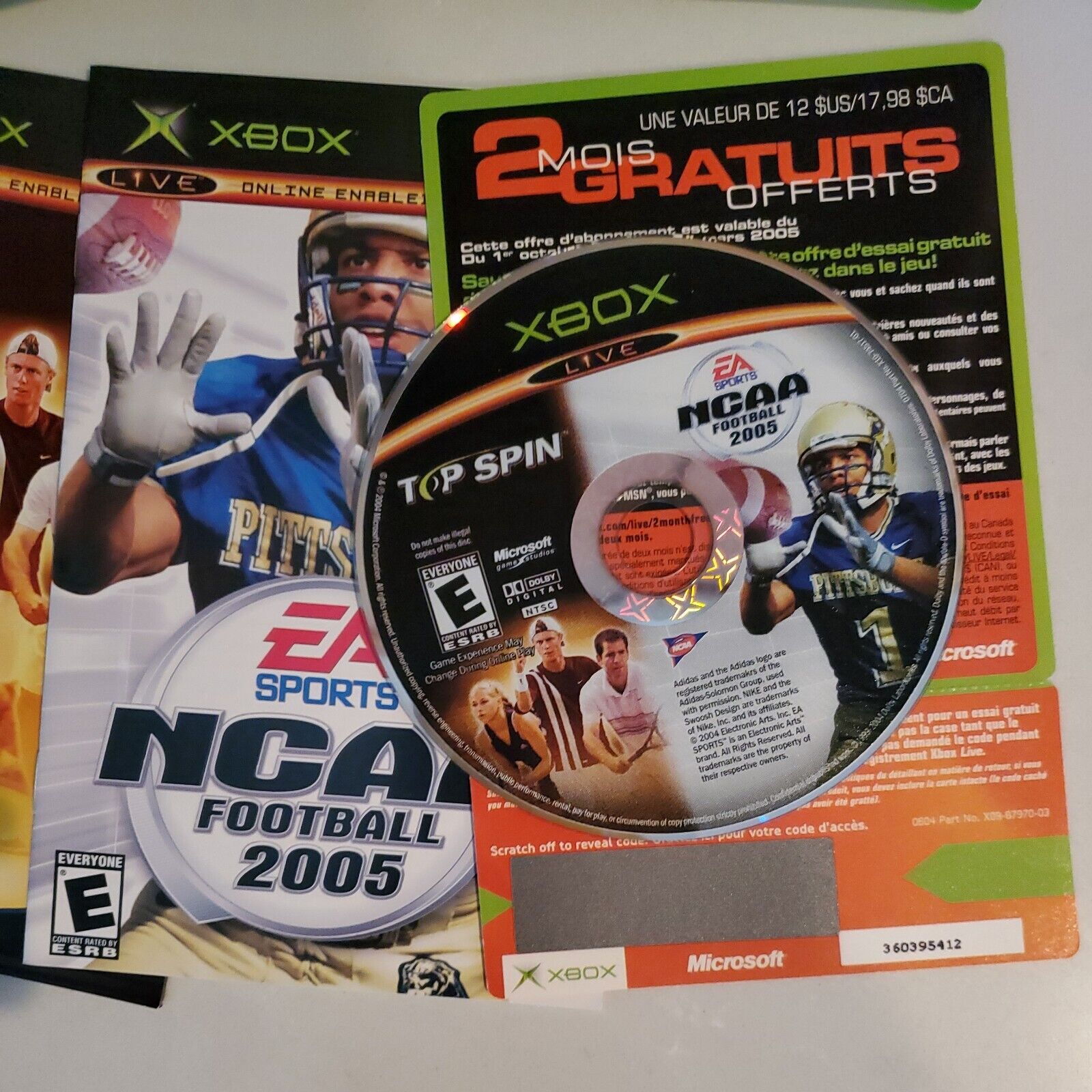 NCAA Football 2005 / Top Spin Combo (Microsoft Xbox, 2004) Complete CIB SB2