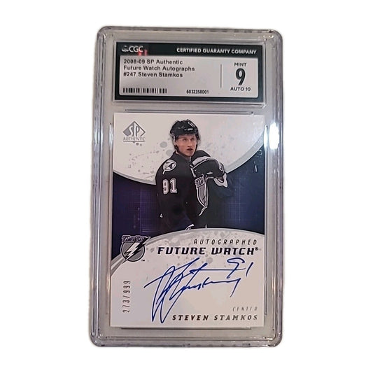 STEVEN STAMKOS 2008 SP AUTHENTIC ROOKIE FUTURE WATCH AUTO #247 Mint 9