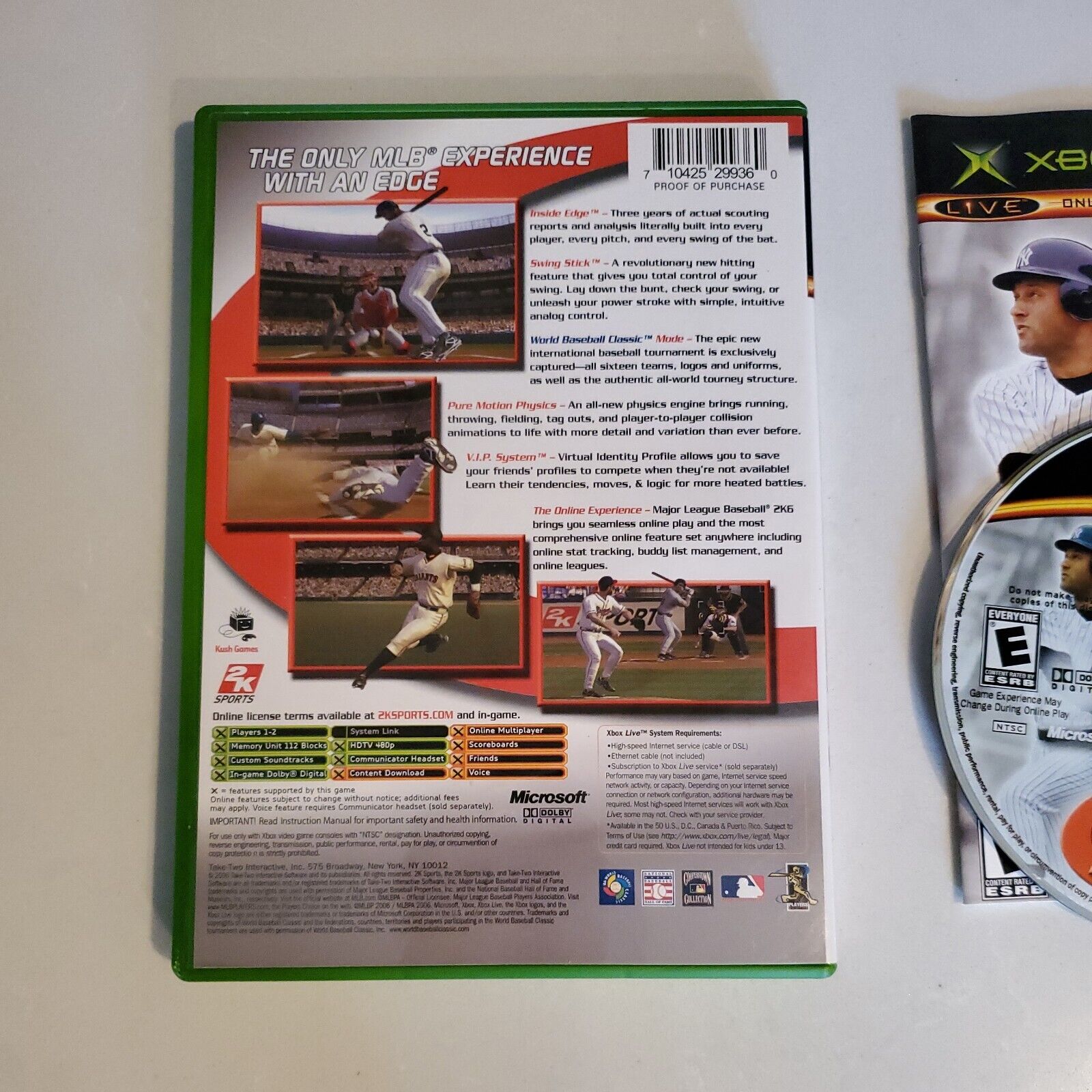 Xbox - MAJOR LEAGUE BASEBALL 2K6 Video Game Complete CIB SB2