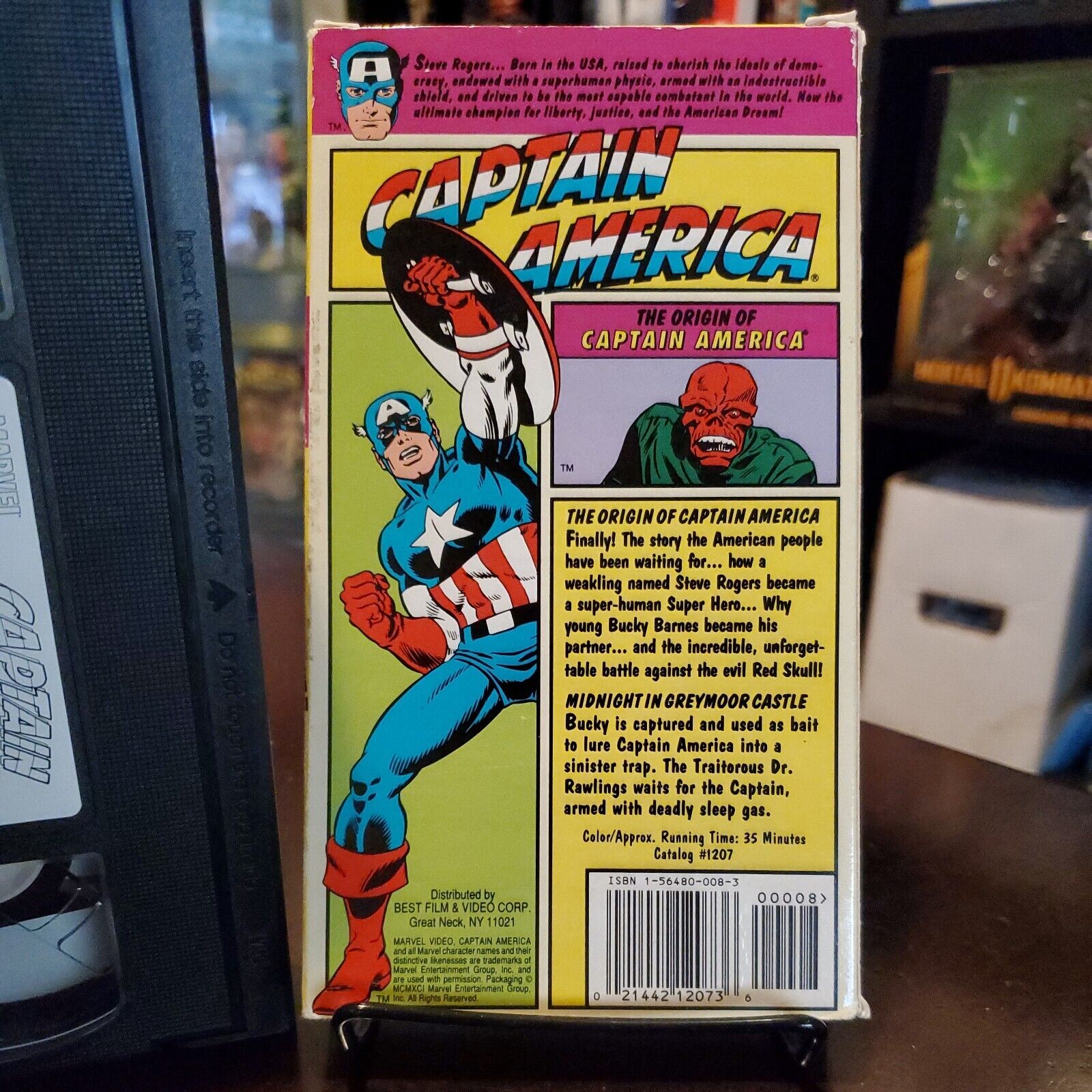 Captain America : Origin of Captain America VHS - Marvel Video! Vintage BB2