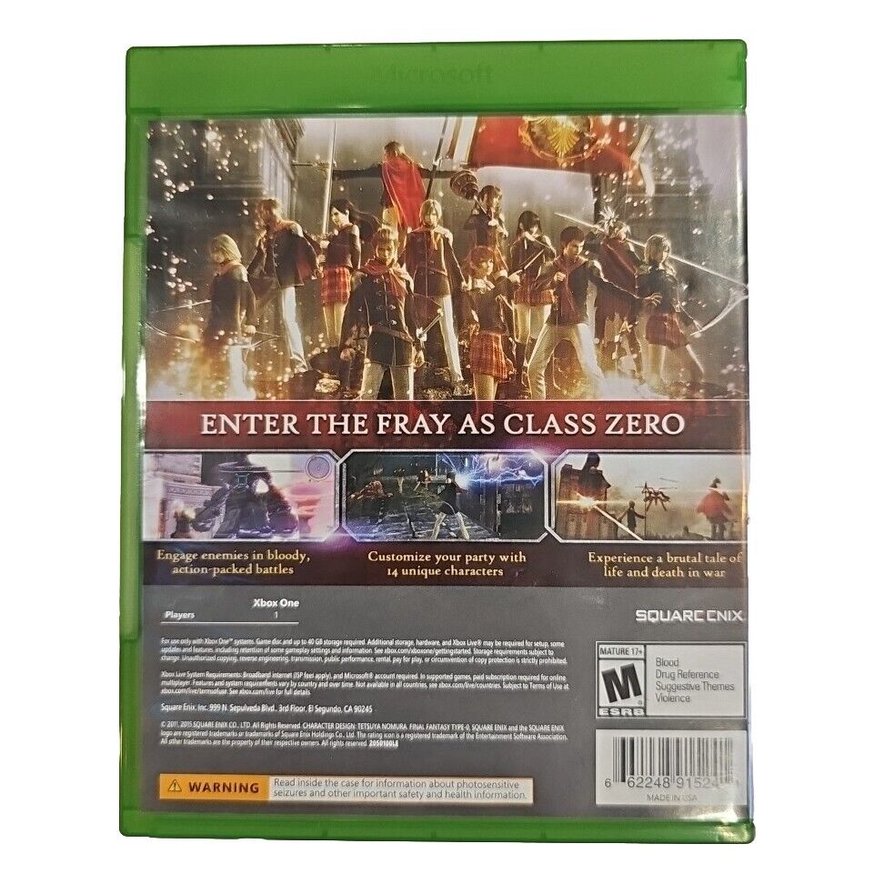 Final Fantasy Type 0 HD Day One Edition Xbox Complete Sealed Retail Case Manual