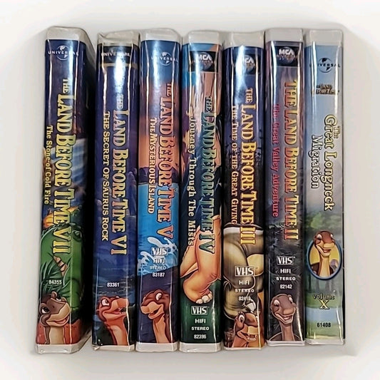 MCA and Universal Studios The Land Before Time Collection Lot Of 7 VHS Movies