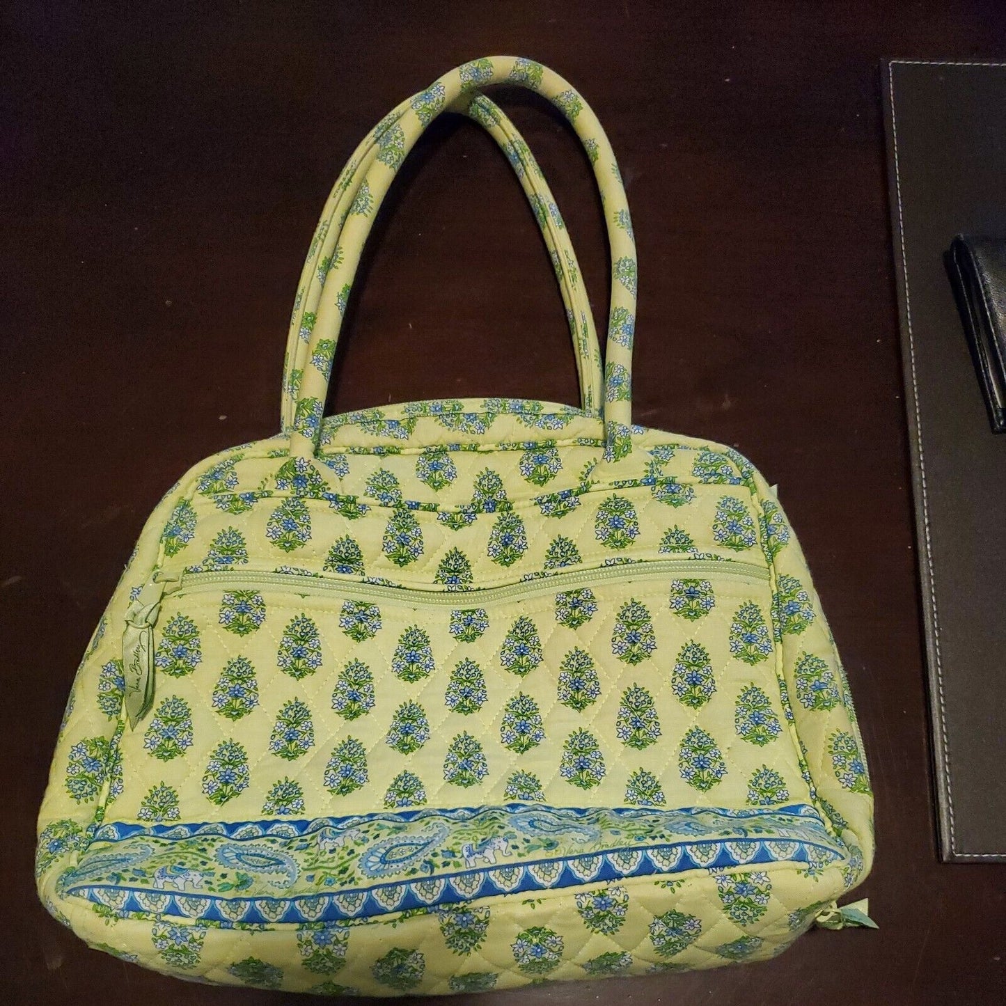 VERA BRADLEY Large Bowler Satchel in Citrus Floral Paisley Elephant Print