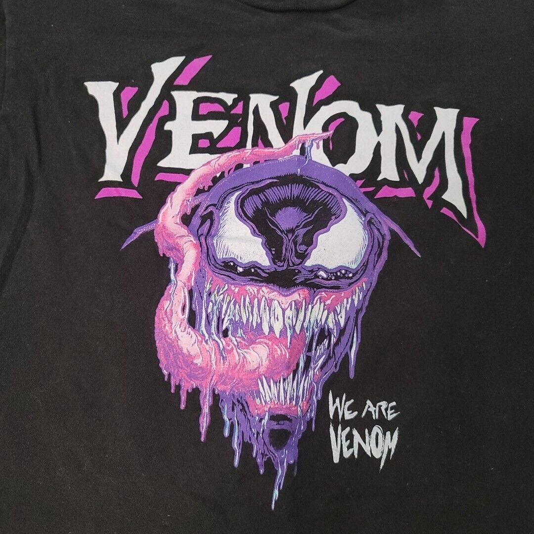 Marvel Venom Shirt Medium Black Short Sleeve Cotton Blend 