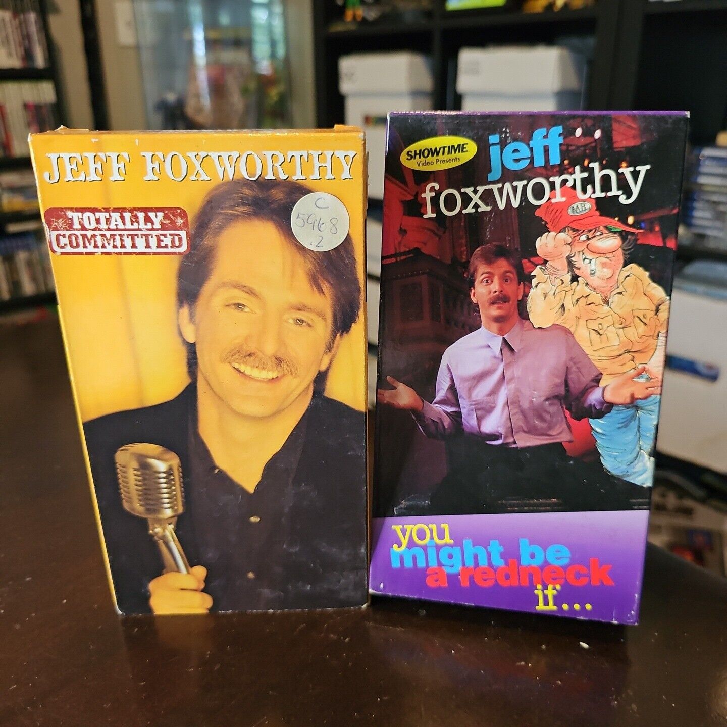 VHS Showtime Jeff Foxworthy "You Might Be A Redneck If..." & TOTALLY COMMITTED