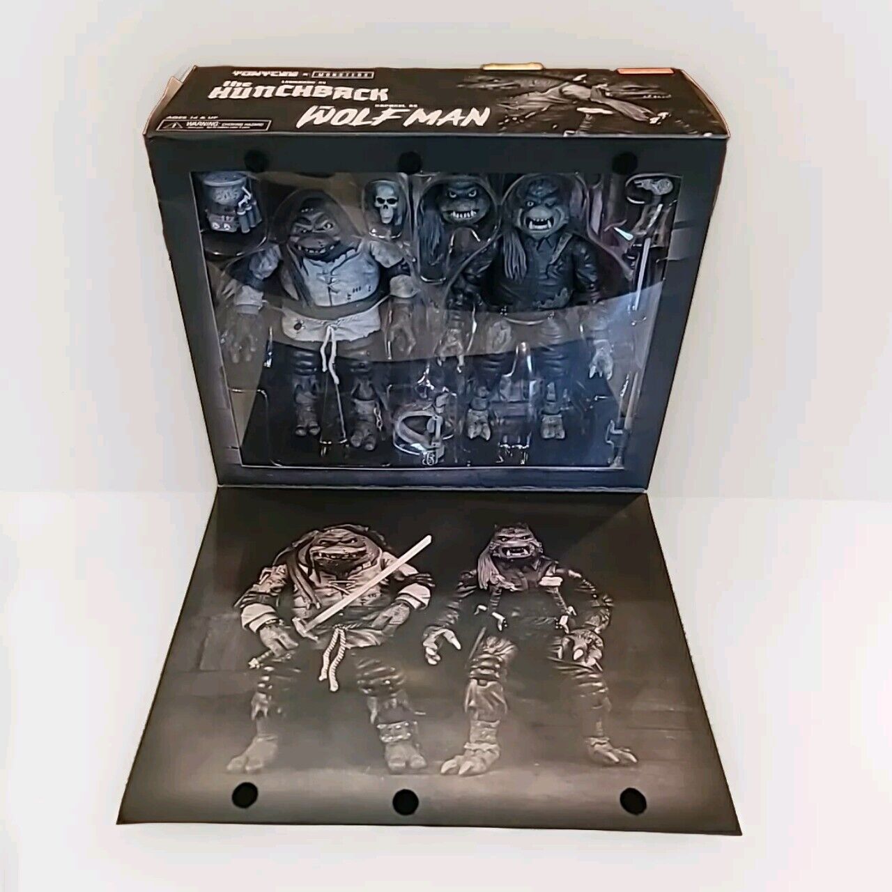 TMNT Halloween X Universal Monsters B&W Hunchback & Wolfman Action Figures NECA