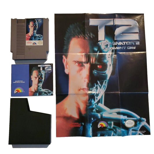 Terminator 2 T2 Judgement Day (Nintendo Nes) with Manual and Poster Authentic !