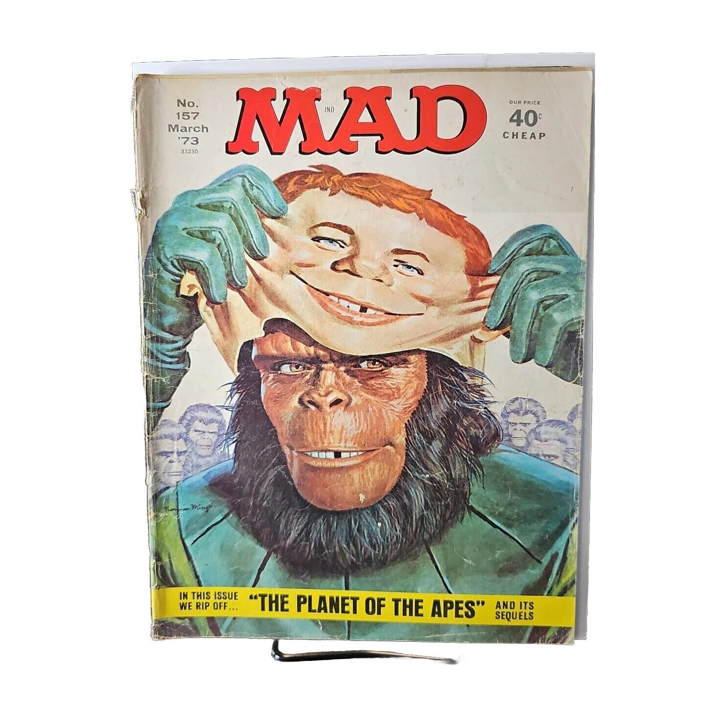 Mad magazine No. 157 March 1973 Planet of the Apes Low GRADE Split Cover Vintage