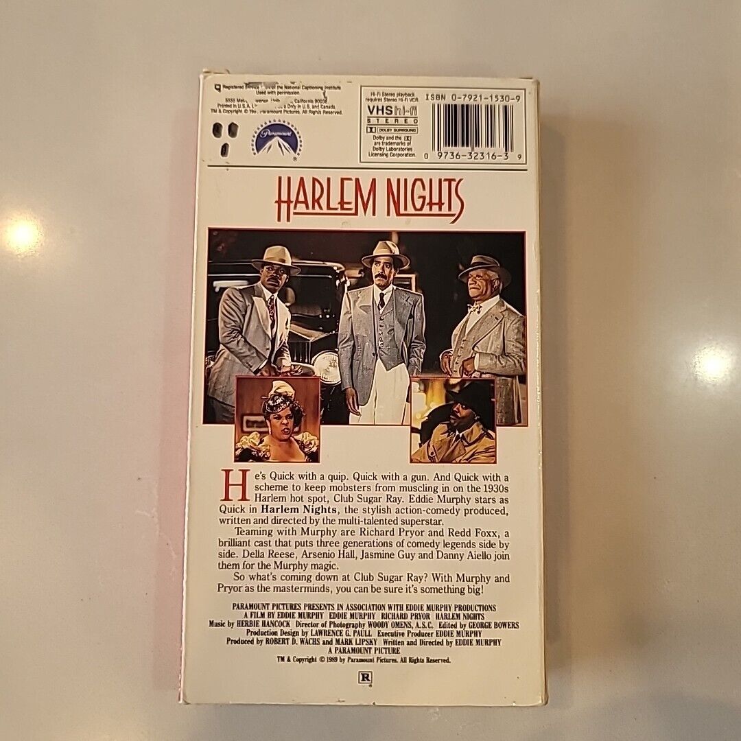 Harlem Nights VHS VCR Video Tape Used Eddie Murphy Richard Pryor
