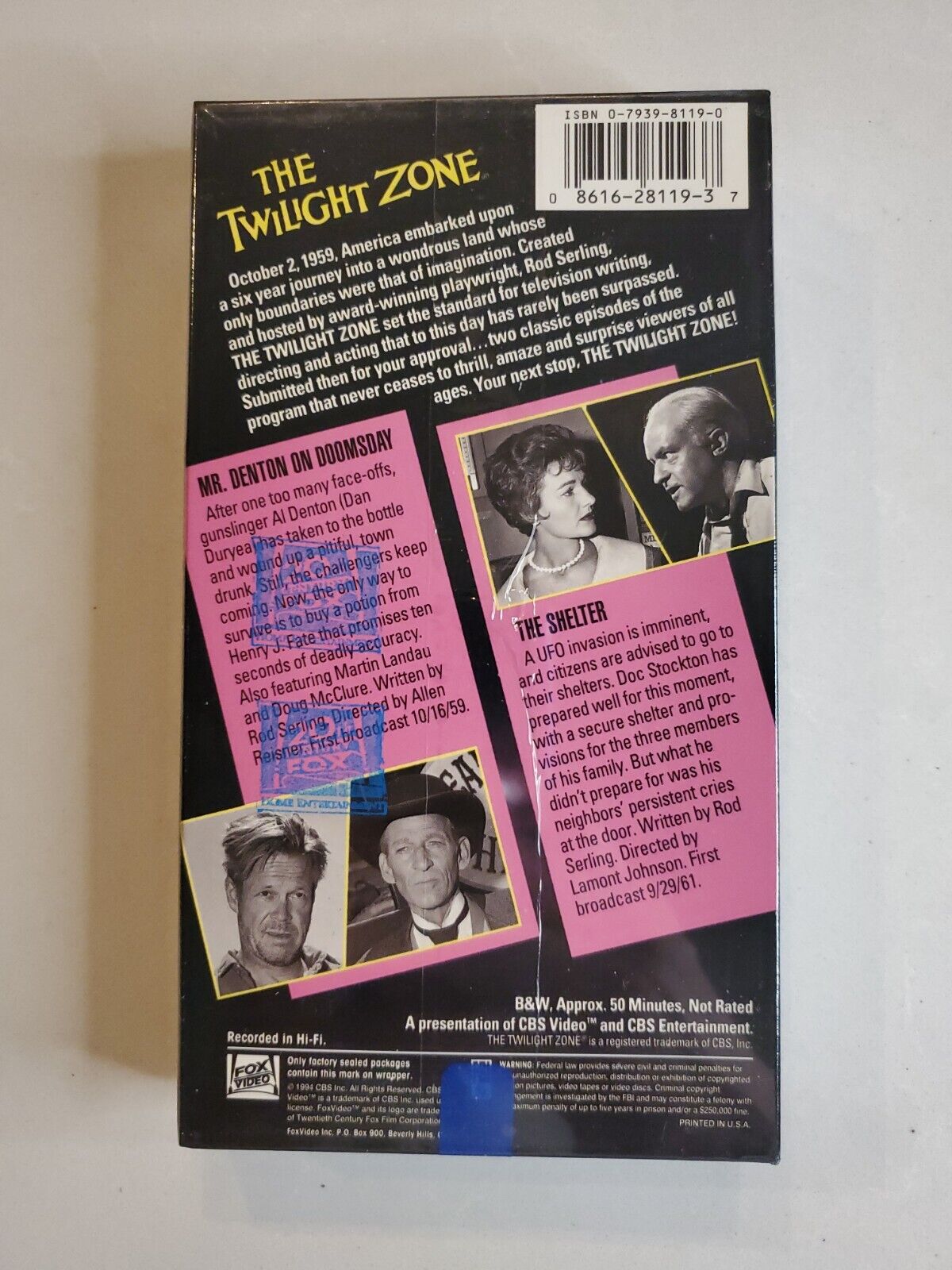 The Twilight Zone Original TV Show 2 Episodes Vol. 18 VHS Video Sealed New