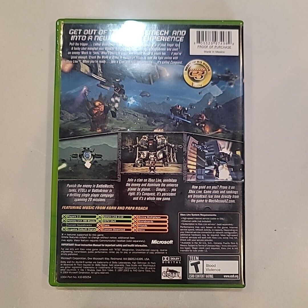 MechAssault 2: Lone Wolf (Microsoft Xbox, 2004) Complete Tested Limited Edition