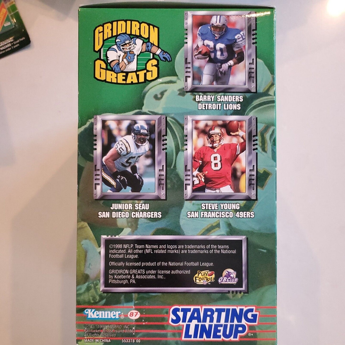 1998 Starting Lineup Gridiron Greats Football NFL Detroit Lions BARRY SANDERS