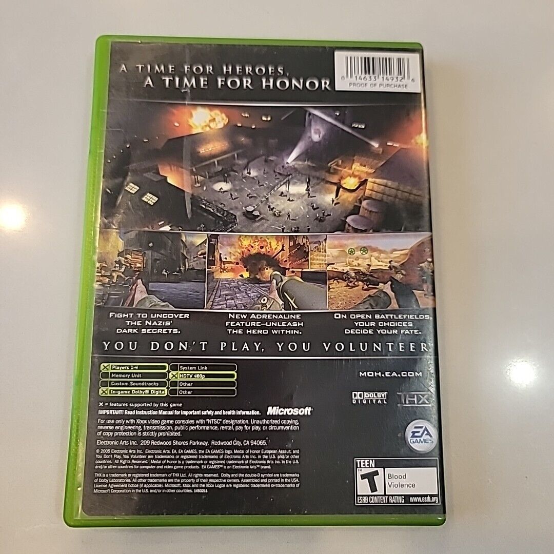 Medal of Honor: European Assault (Microsoft Xbox, 2005) Complete