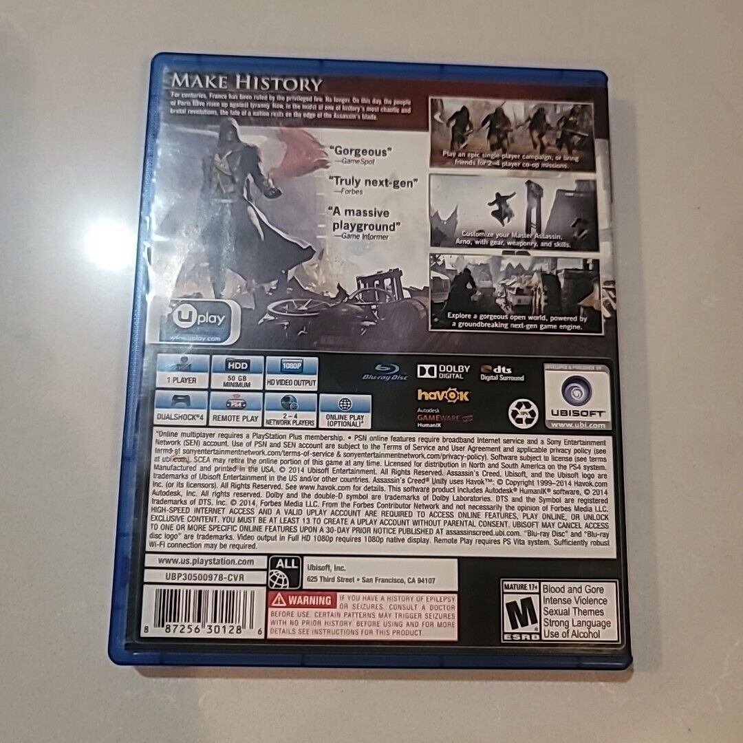 Assassin's Creed: Unity (Sony PlayStation 4, 2014) Walmart Edition 