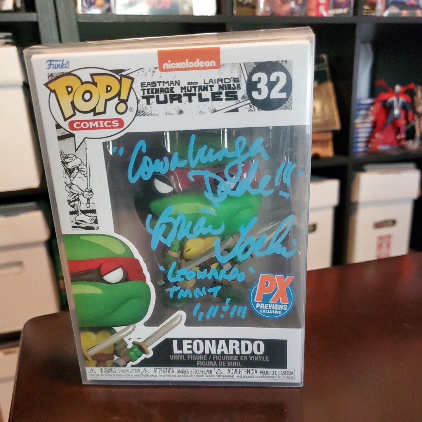 Funko Pop! Comics: TMNT - Leonardo #32 - Signed by Brian Tochi "Cowabunga Dude"