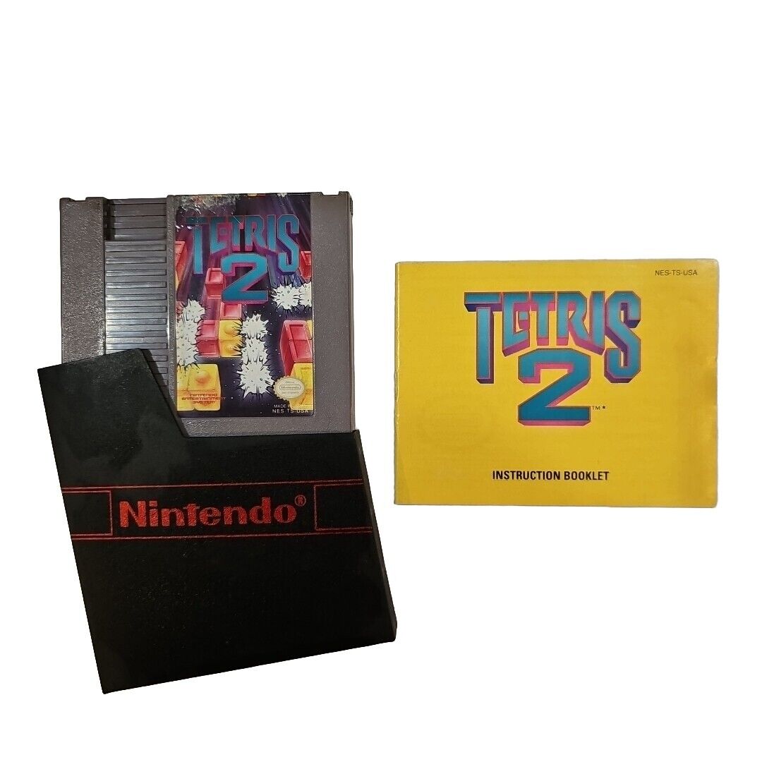 Tetris 2 (Nintendo Entertainment System 1993 NES Cartrdige Manual Sleeve Tested