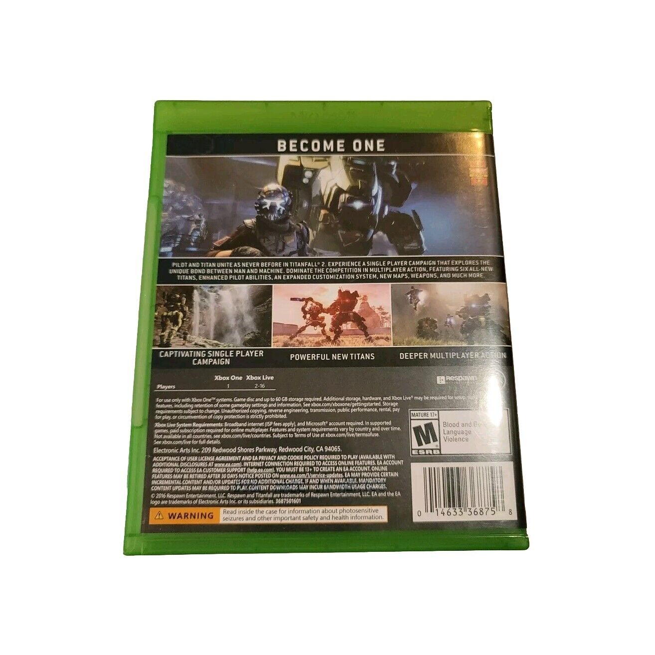 Titanfall 2 (Microsoft Xbox One, 2016) CIB