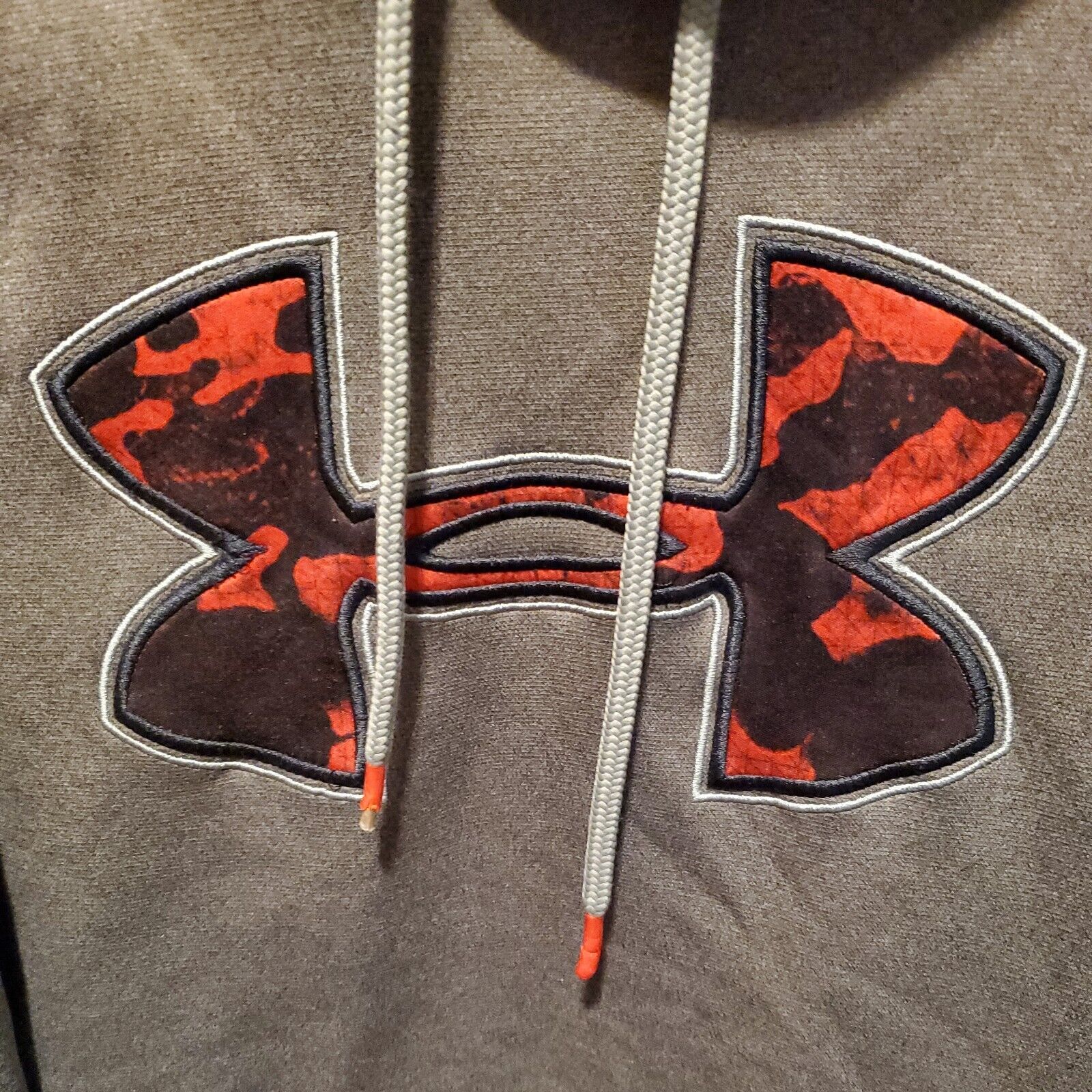 Under Armour Storm loose fit gray/red hoodie sweatshirt men S SMALL big logo