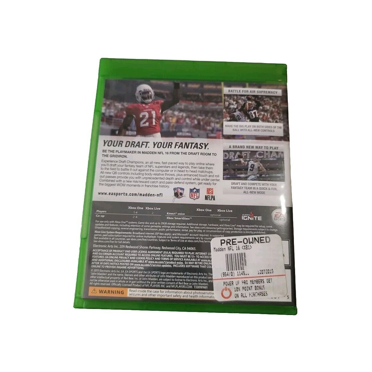 Madden NFL 16 (Microsoft Xbox 360, 2015) No Manual