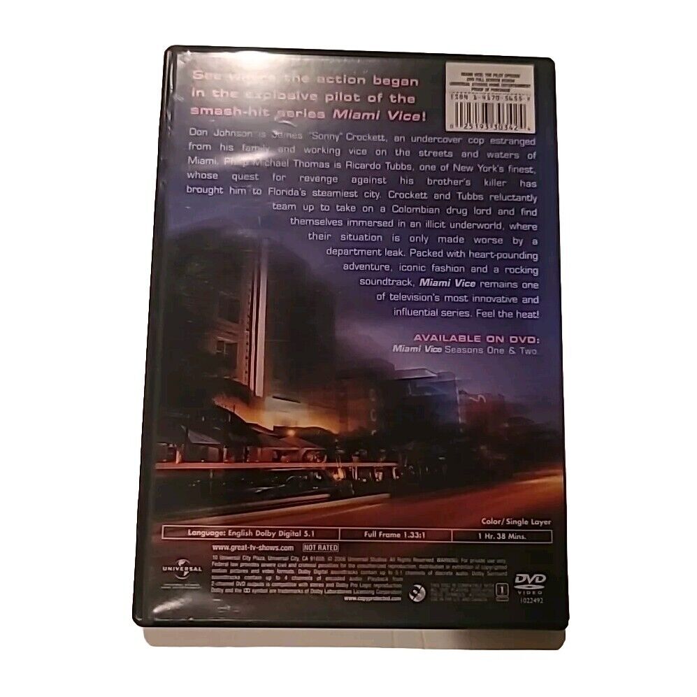 MIAMI VICE THE PILOT EPISODE (NEW DVD 2006) Don Johnson Philip Michael Thomas