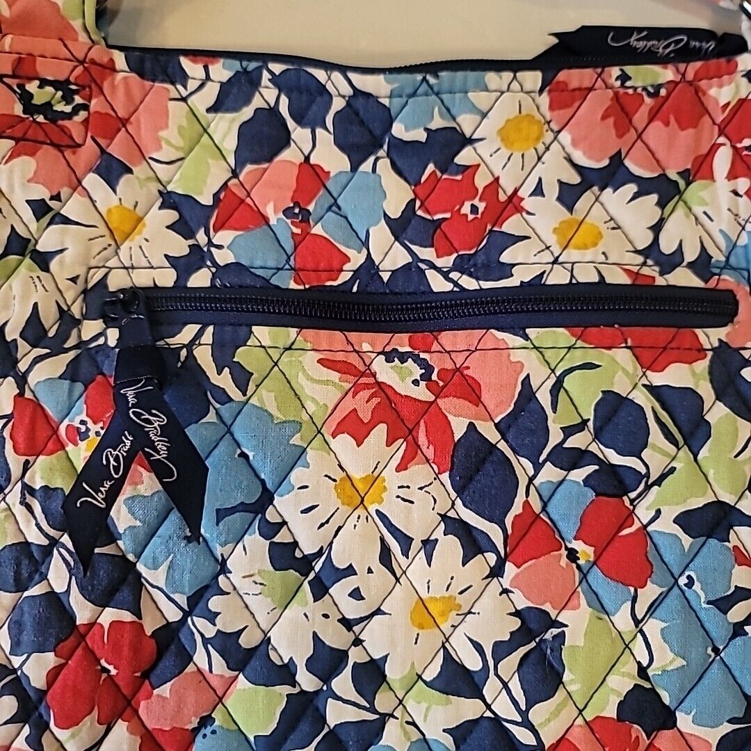 Vera Bradley Flowered Crossbody Hipster Bag Red, Blue, White, Green
