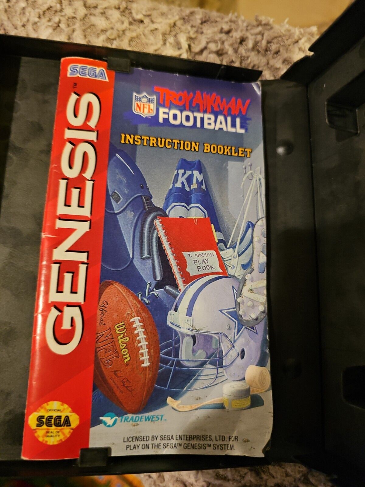 Troy Aikman Football Sega Genesis Complete TESTED AUTHENTIC CIB