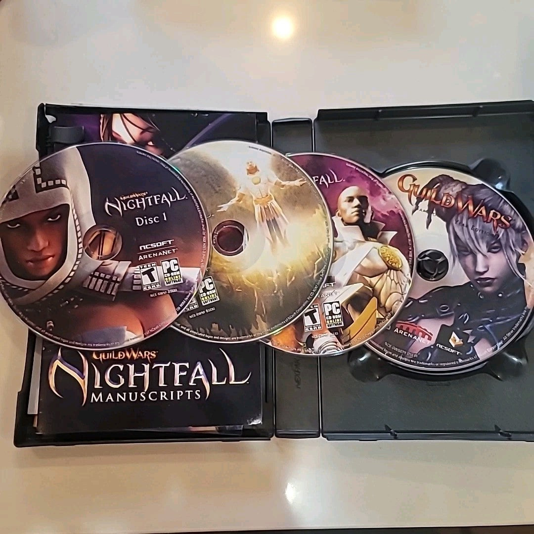 Guild Wars Nightfall - PC CD ROM COMPLETE w/Manual, Case, 4-Discs