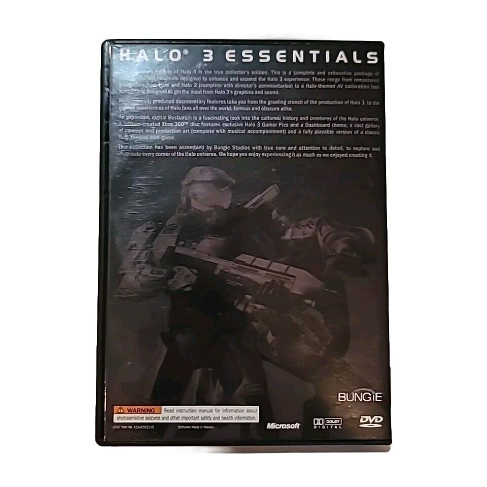 Halo 3: Essentials (Microsoft Xbox 360, 2007) 2 Disc W/manual