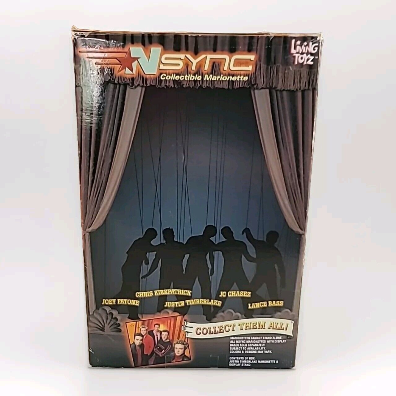 Vtg NSYNC JUSTIN TIMBERLAKE Doll 90s Marionette Living Toys NEW 