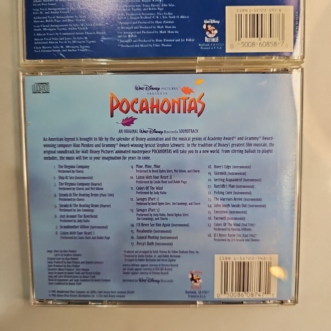 The Lion King: Motion Picture Soundtrack Disney Bundle Pocahontas CD