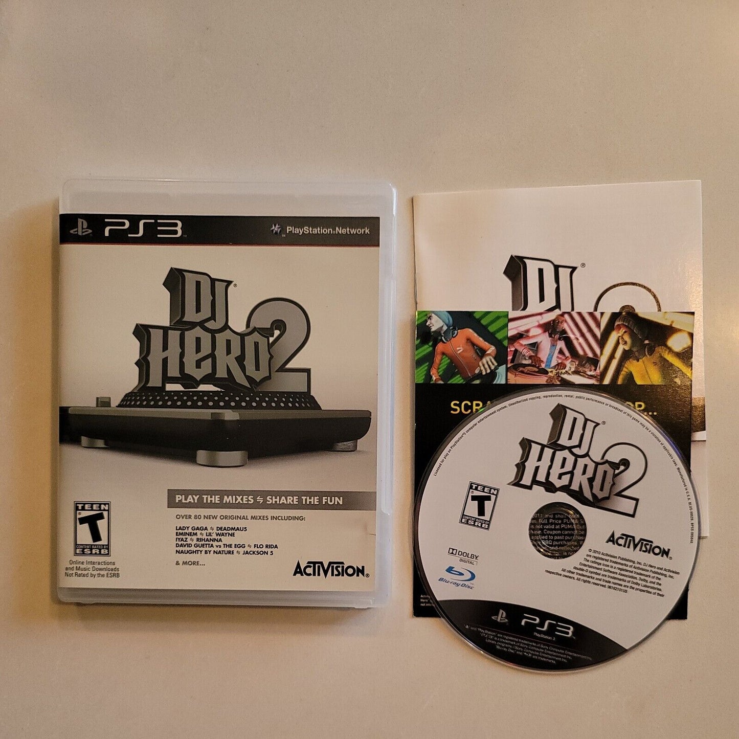 DJ Hero 2 PS3 Game Only Very Good  Complete Ships Fast SB10